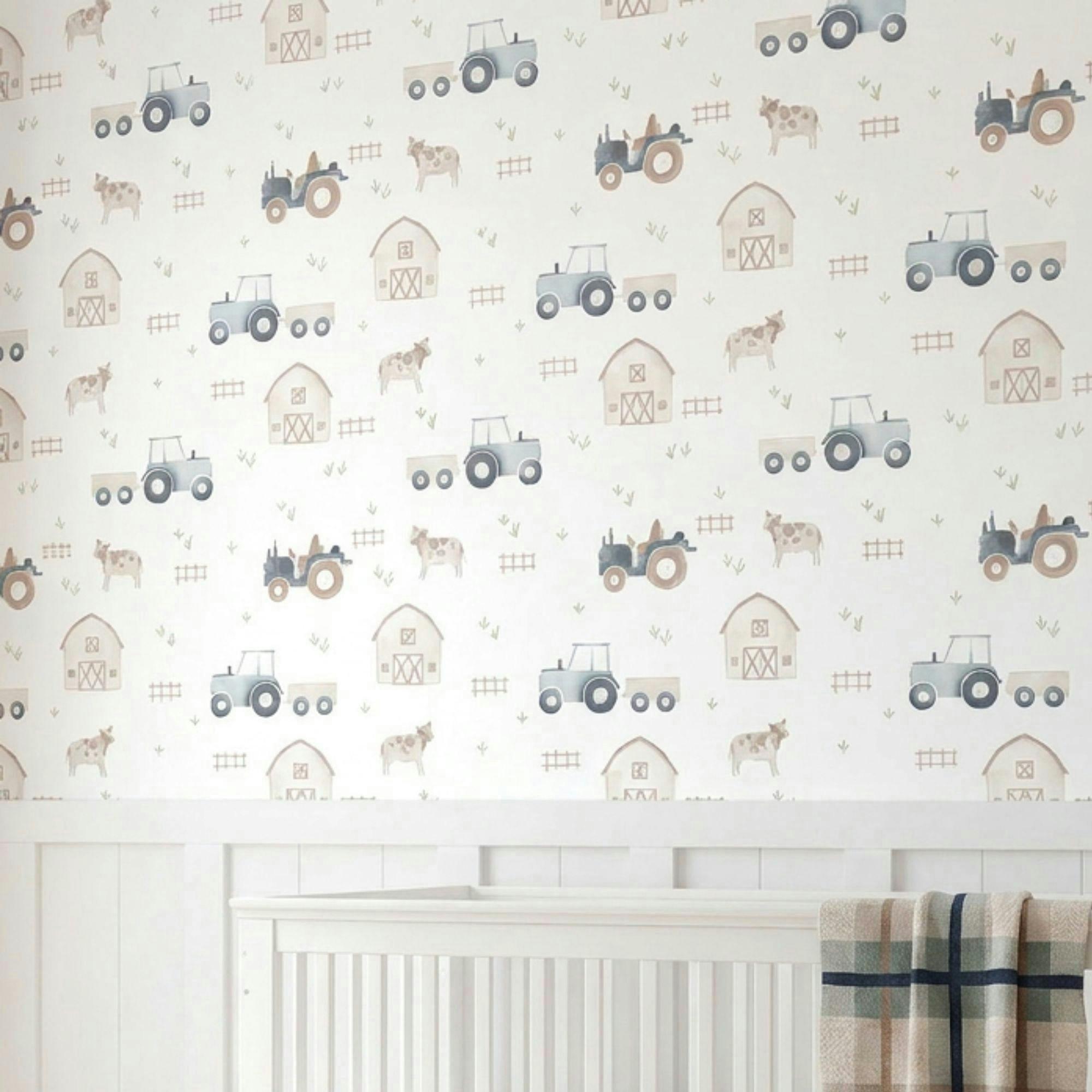 Charlie On the Farm Nursery Wallpaper image number 3