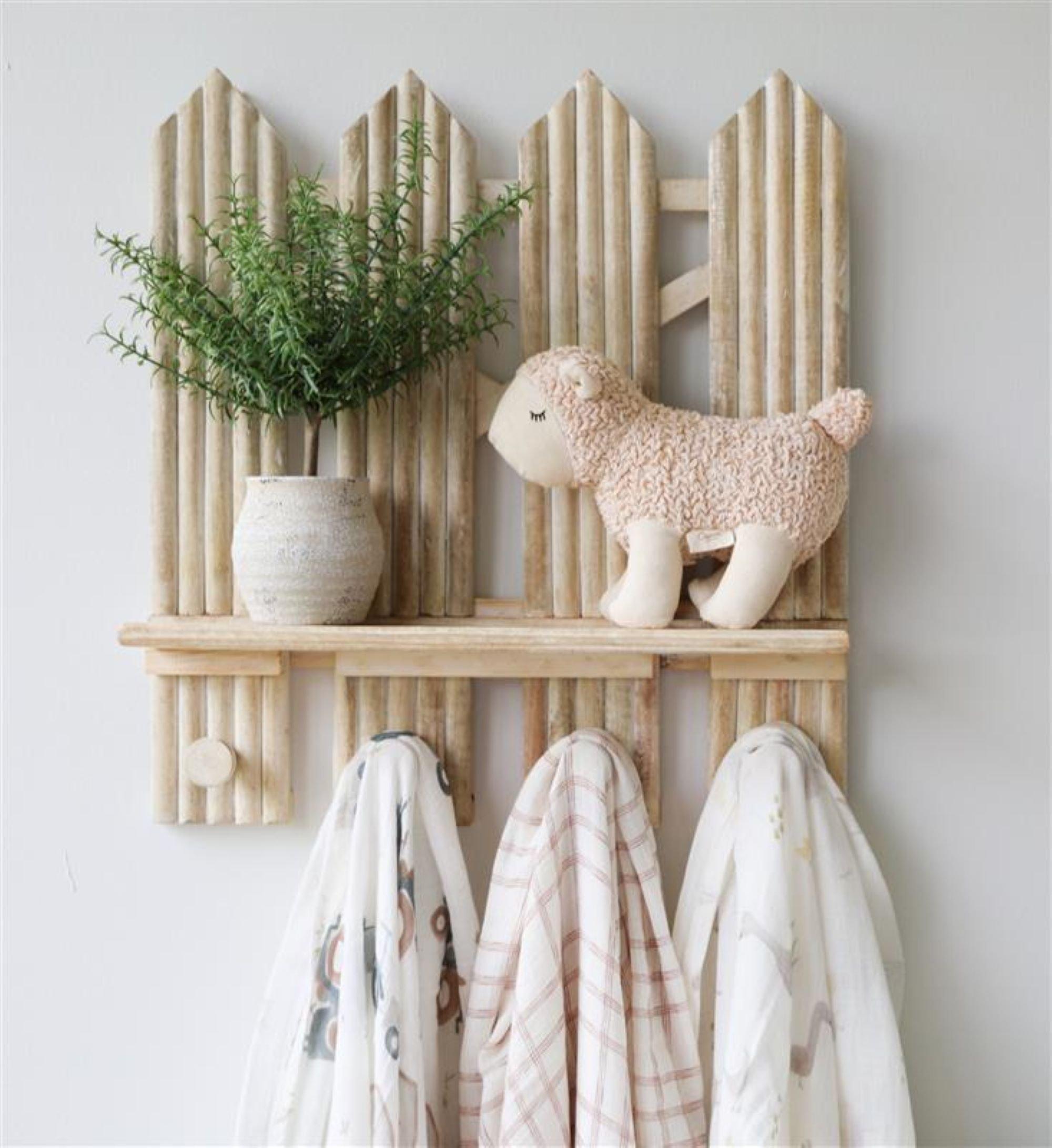 Charlie Farmhouse Wooden Fence Wall Shelf image number 2