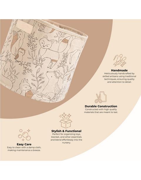 Ezra Woodland Canvas Storage Bin
