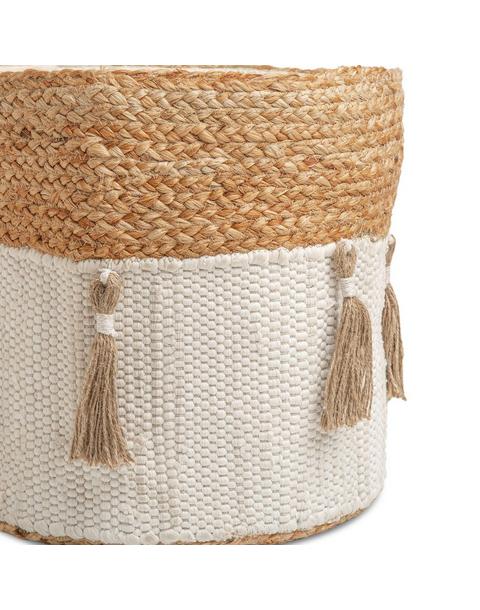 Cotton & Jute Boho Storage Bin