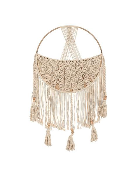 Charlie Farmhouse Macrame Storage Basket with Tassels