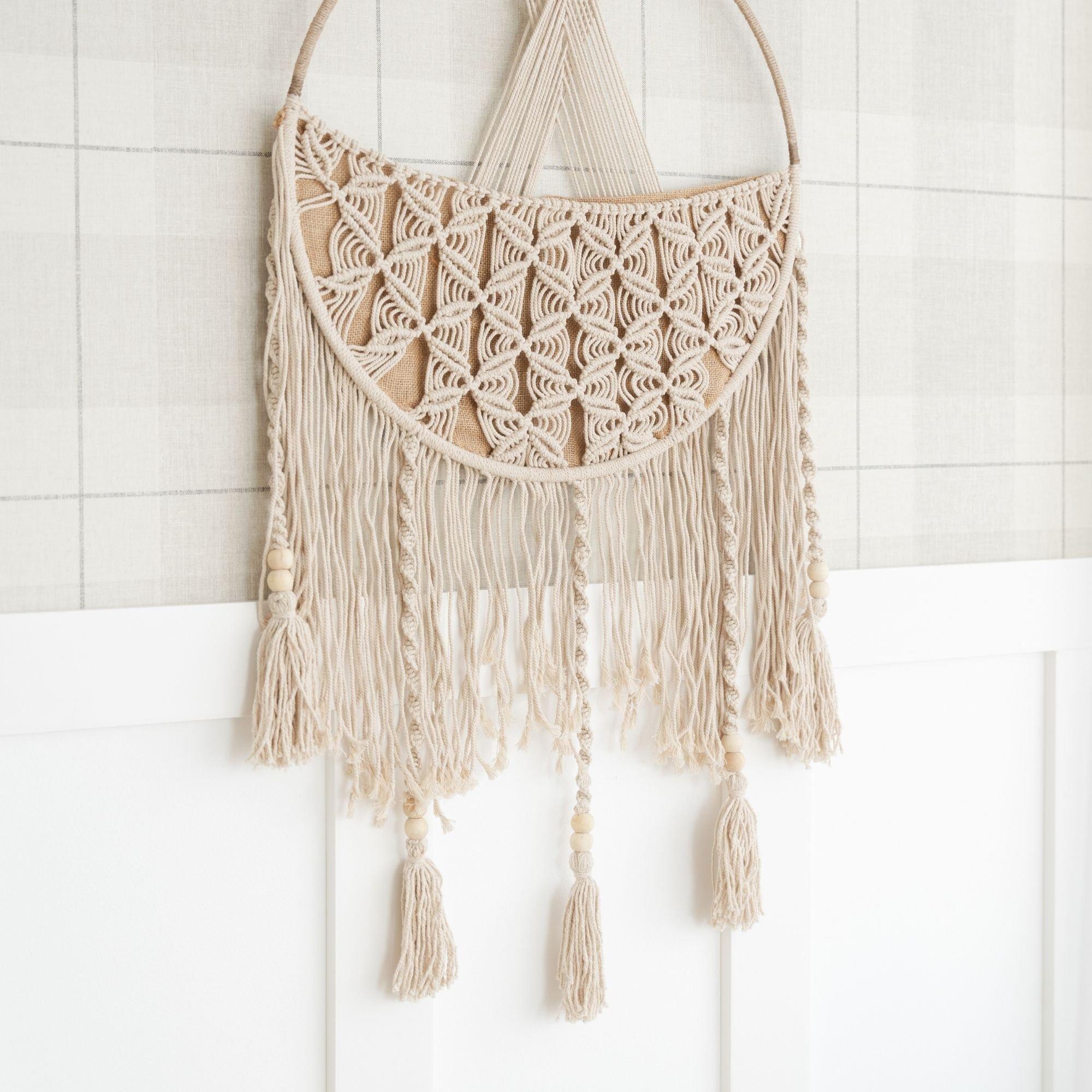 Charlie Farmhouse Macrame Storage Basket with Tassels image number 2