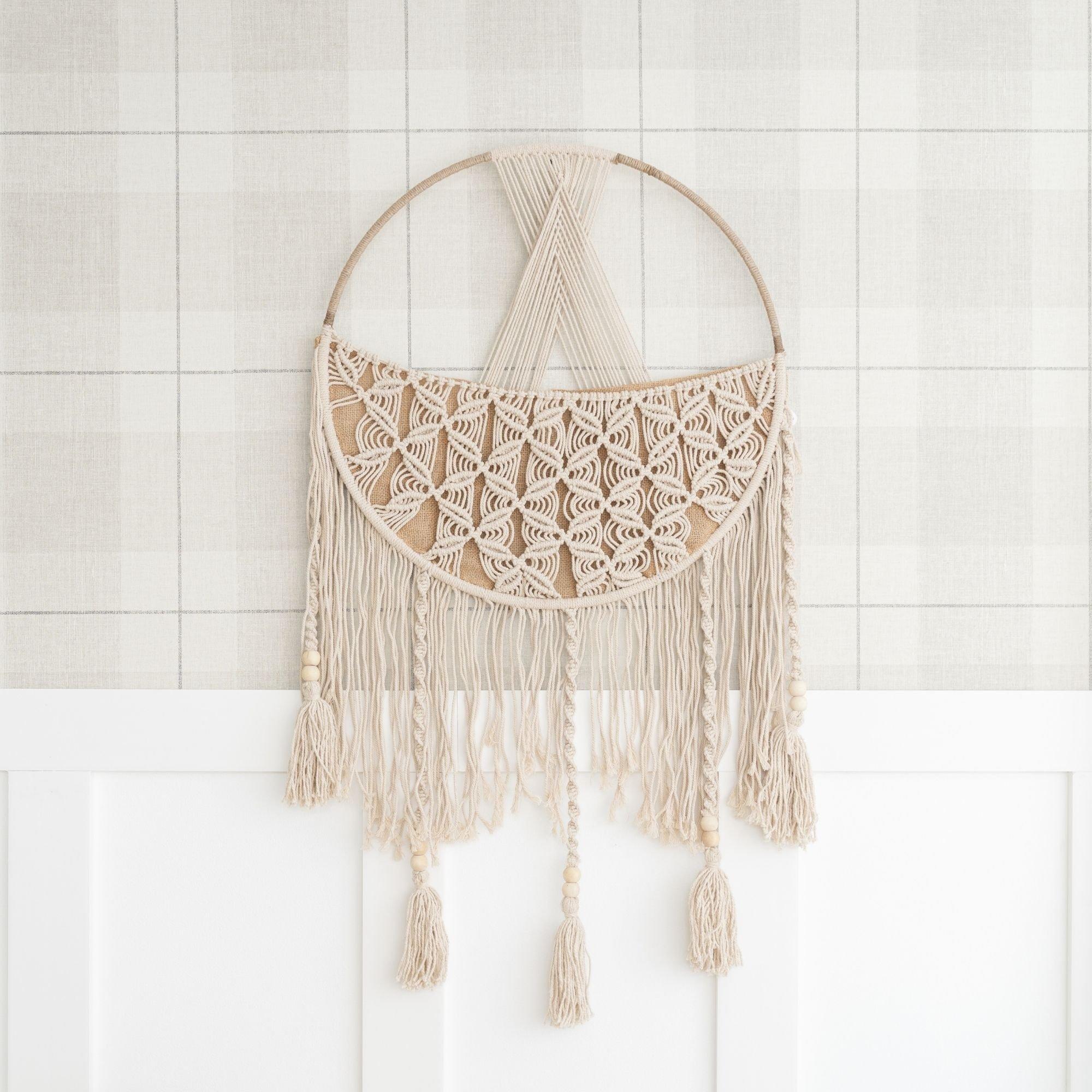 Charlie Farmhouse Macrame Storage Basket with Tassels image number 3