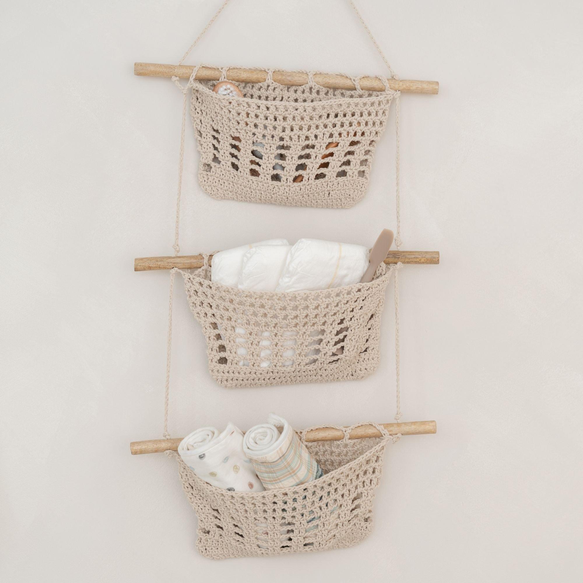 Charlie Farmhouse 3-Tier Hanging Wall Storage Organizer image number 4