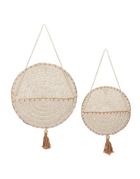 Violet Crochet Wall Storage Baskets (Set of 2)