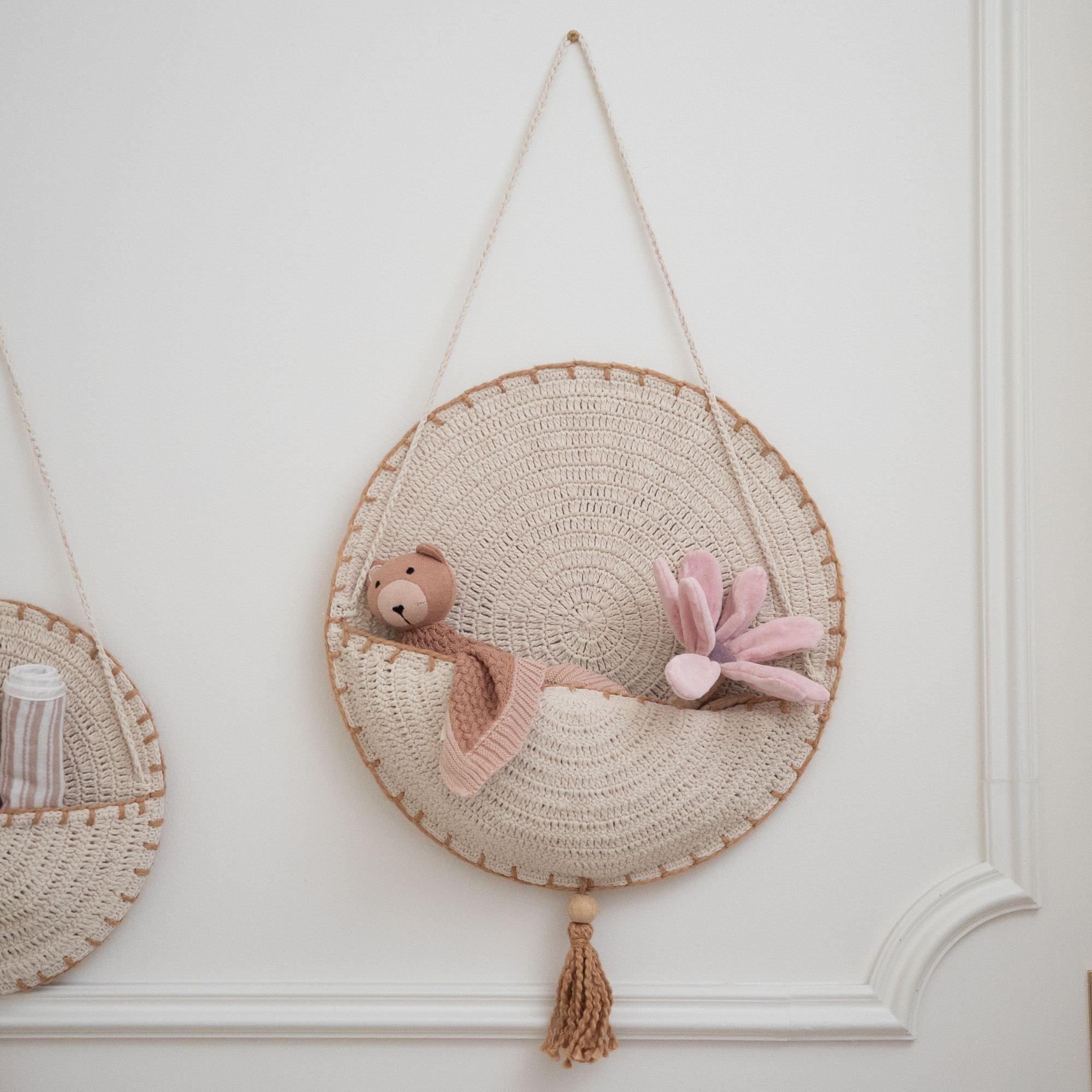 Violet Crochet Wall Storage Baskets (Set of 2) image number 4
