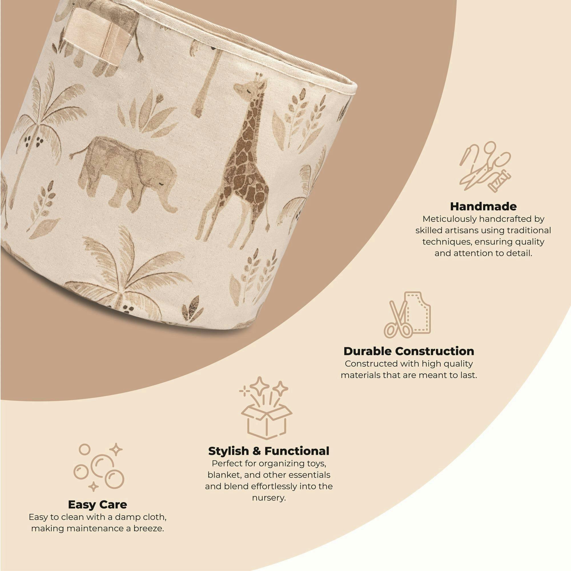 Kendi Safari Canvas Storage Bin image number 1