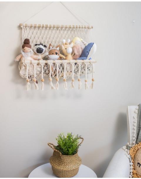 Willow Hanging Macrame Storage Basket