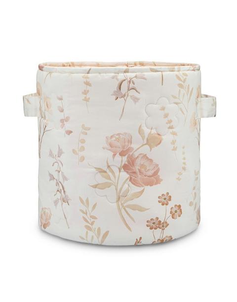 Violet Floral Quilted Storage Bin