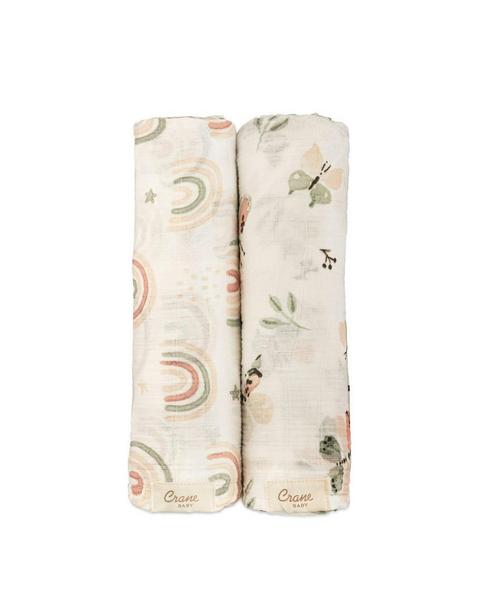 Parker Cotton Muslin Swaddle Blanket Set (Butterfly, Set of 2)