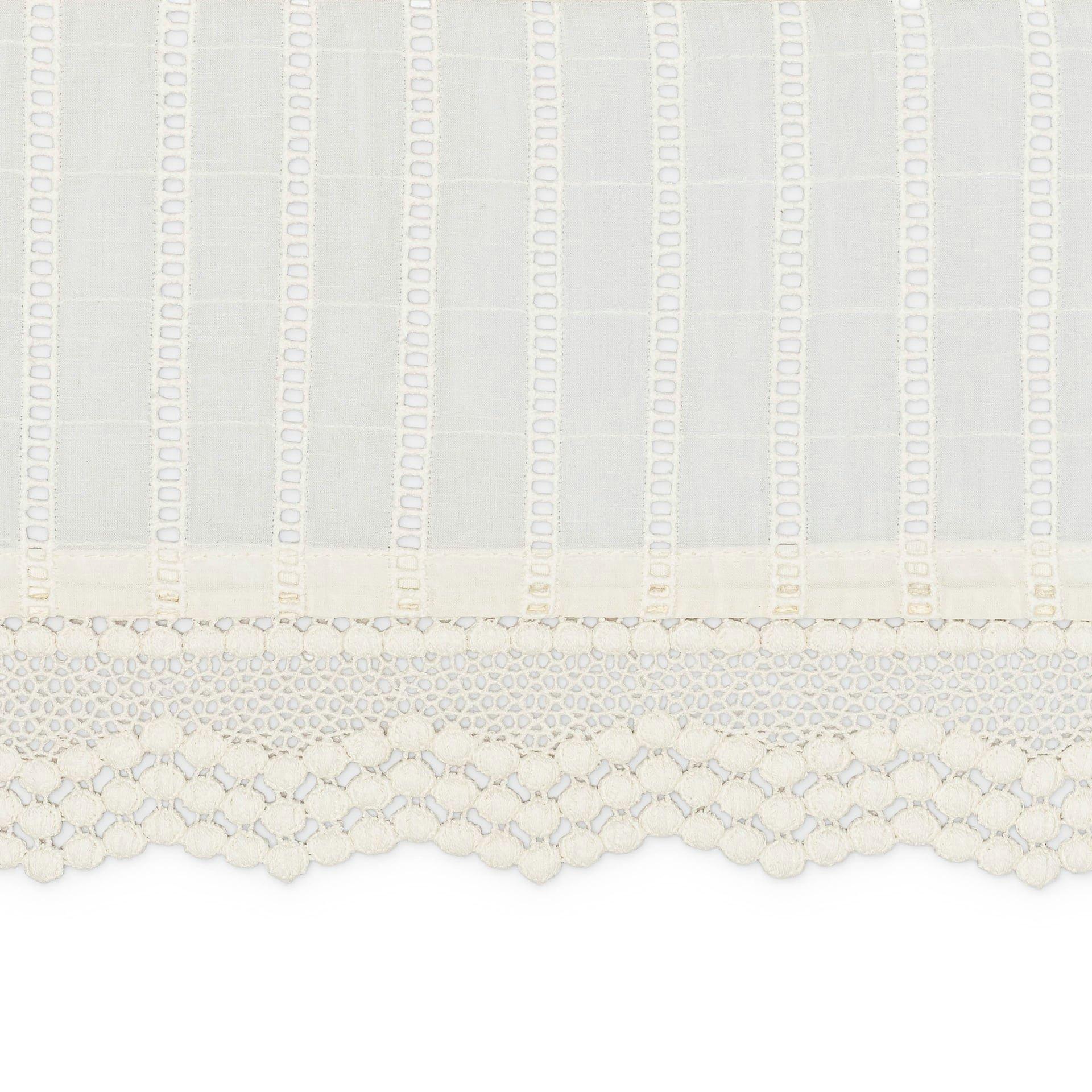 Off-White Lace Scallop Crib Skirt image number 1