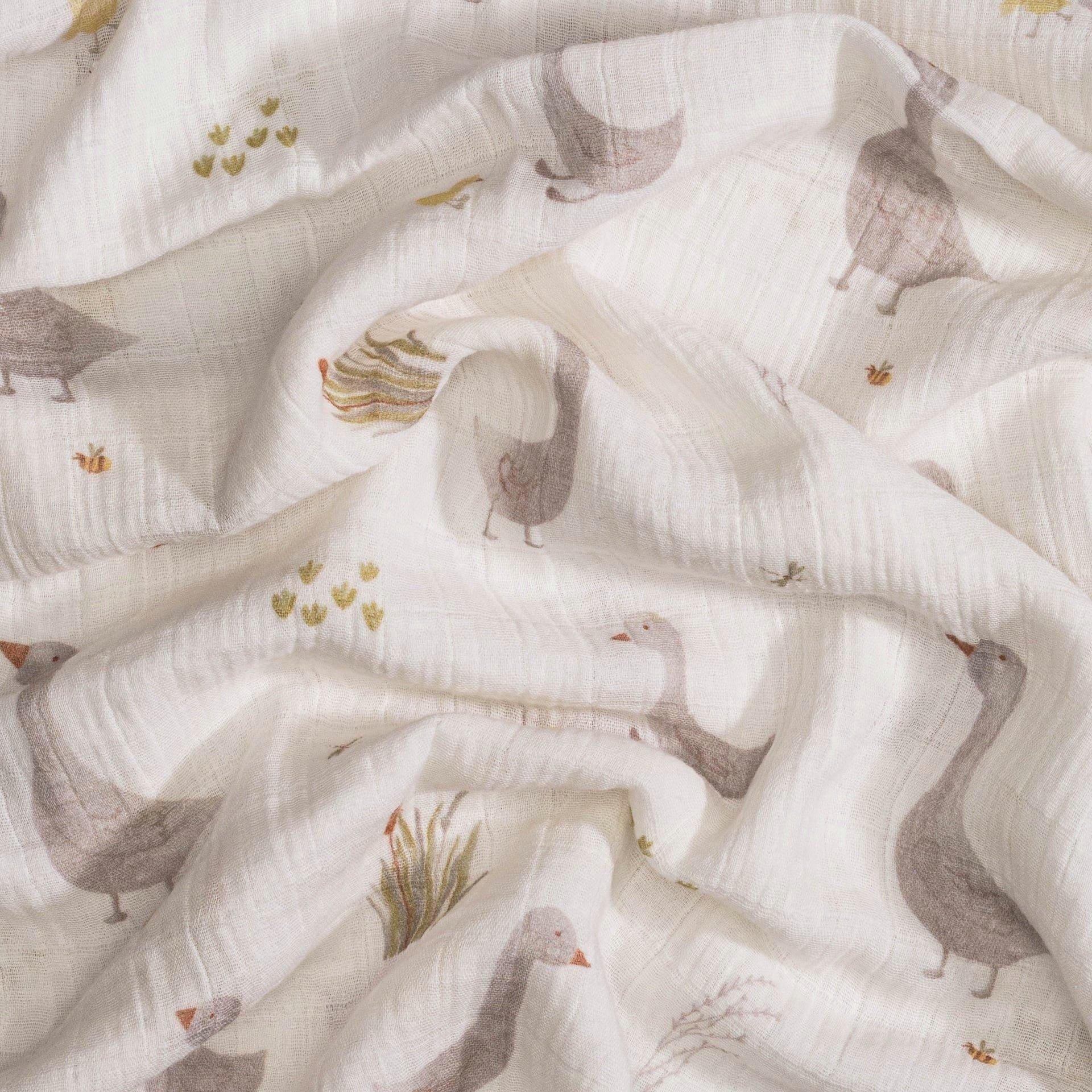 Charlie Cotton Muslin Swaddle Blanket Set (Goose, Set of 2) image number 2