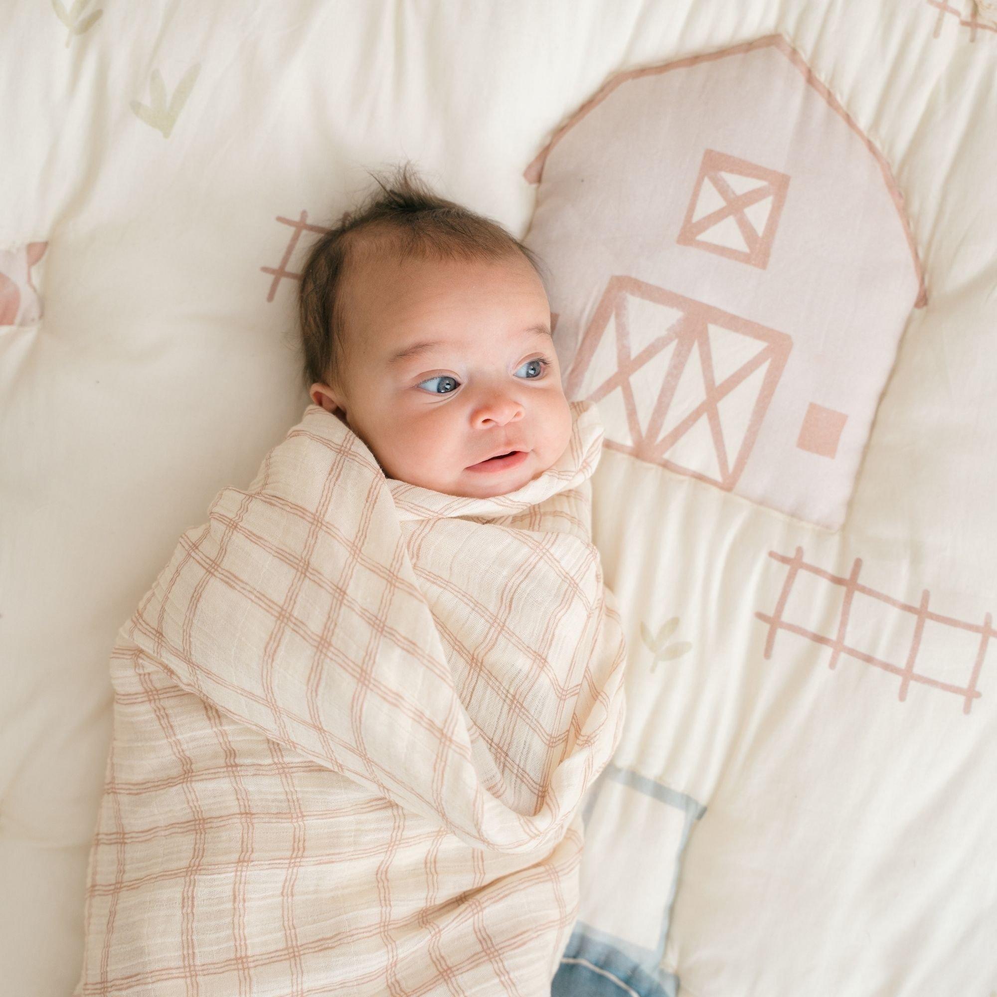Charlie Cotton Muslin Swaddle Blanket Set (Goose, Set of 2) image number 4