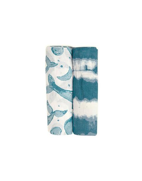 Caspian Cotton Muslin Swaddle Blanket Set (Ocean, Set of 2)