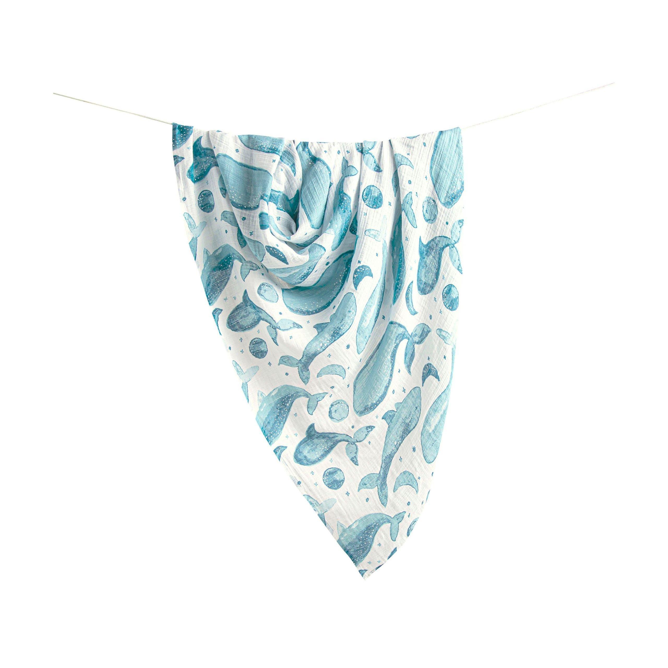 Caspian Cotton Muslin Swaddle Blanket Set (Ocean, Set of 2)