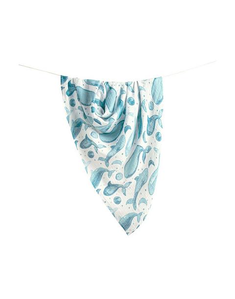 Caspian Cotton Muslin Swaddle Blanket Set (Ocean, Set of 2)