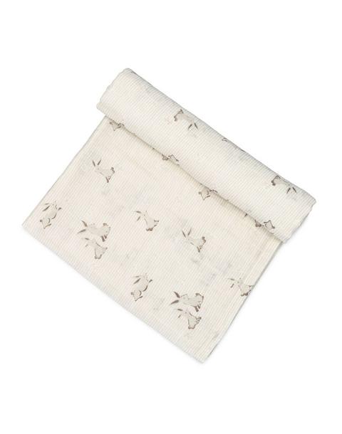 Avery Organic Cotton Muslin Swaddle Blanket (Bunny)