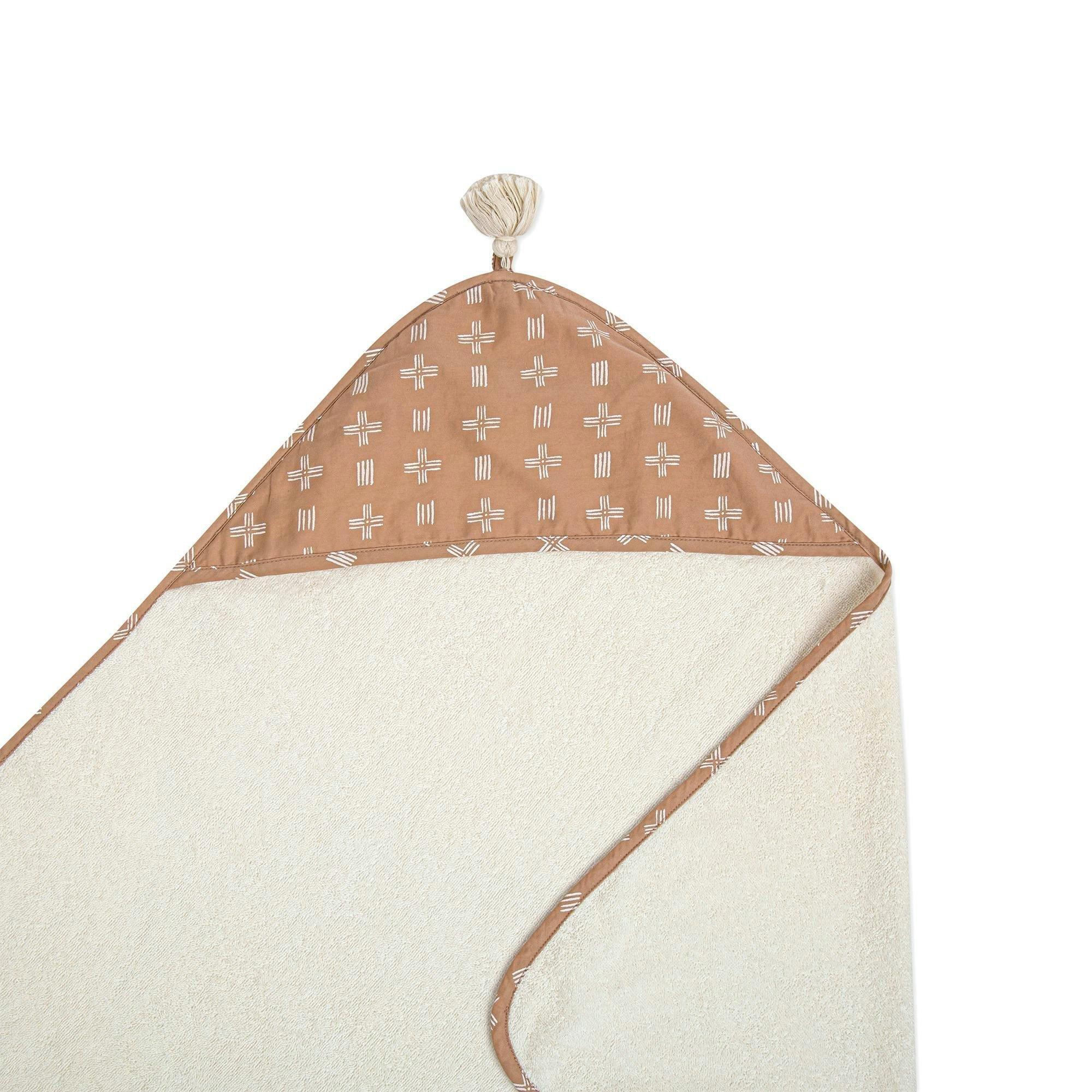 Ezra Copper Dash Hooded Baby Bath Towel image number 2