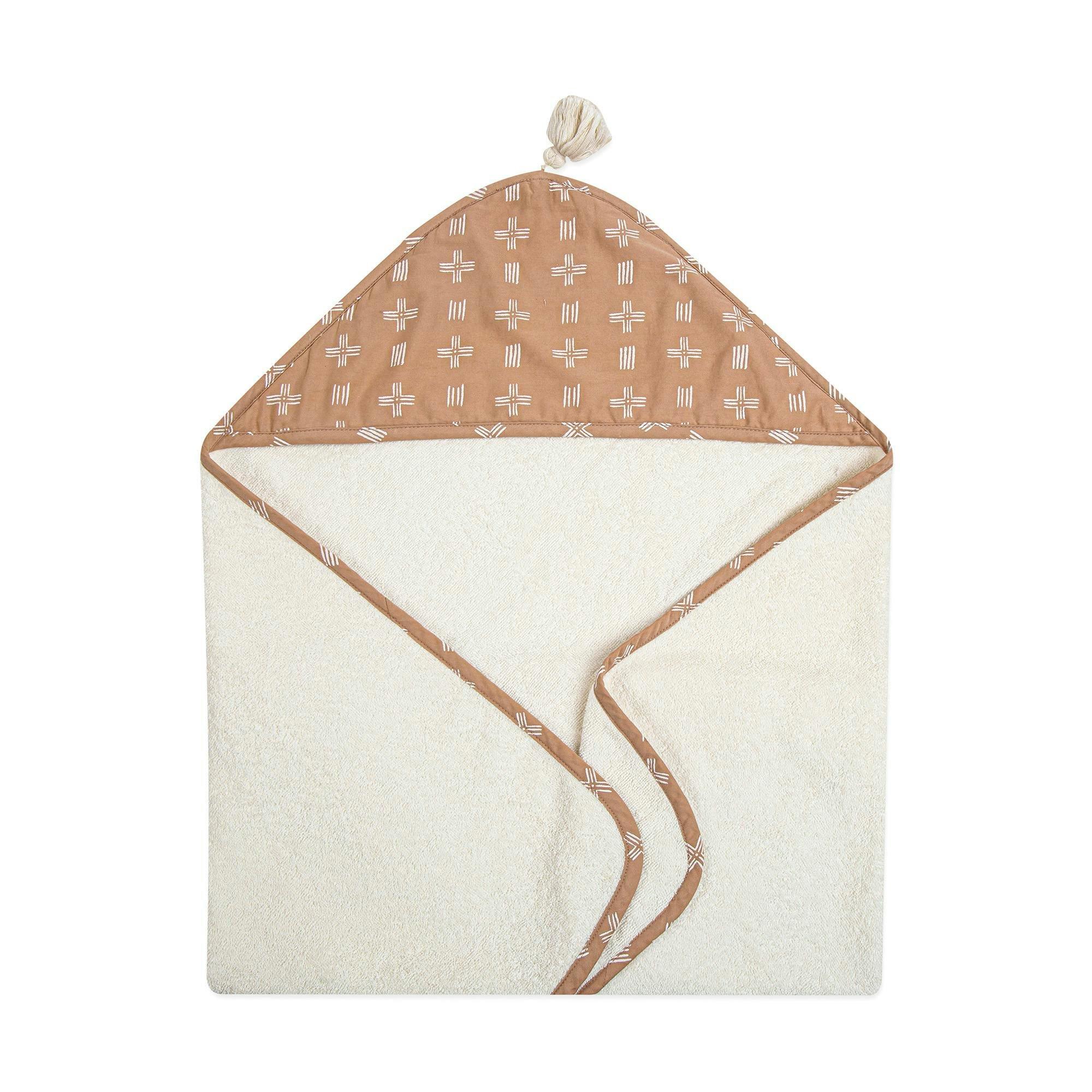 Ezra Copper Dash Hooded Baby Bath Towel image number 1