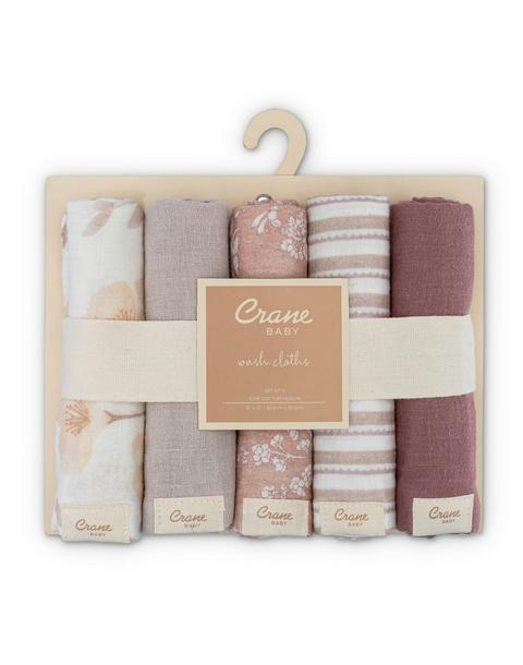 Violet Wildflower Cotton Washcloth (Set of 5)