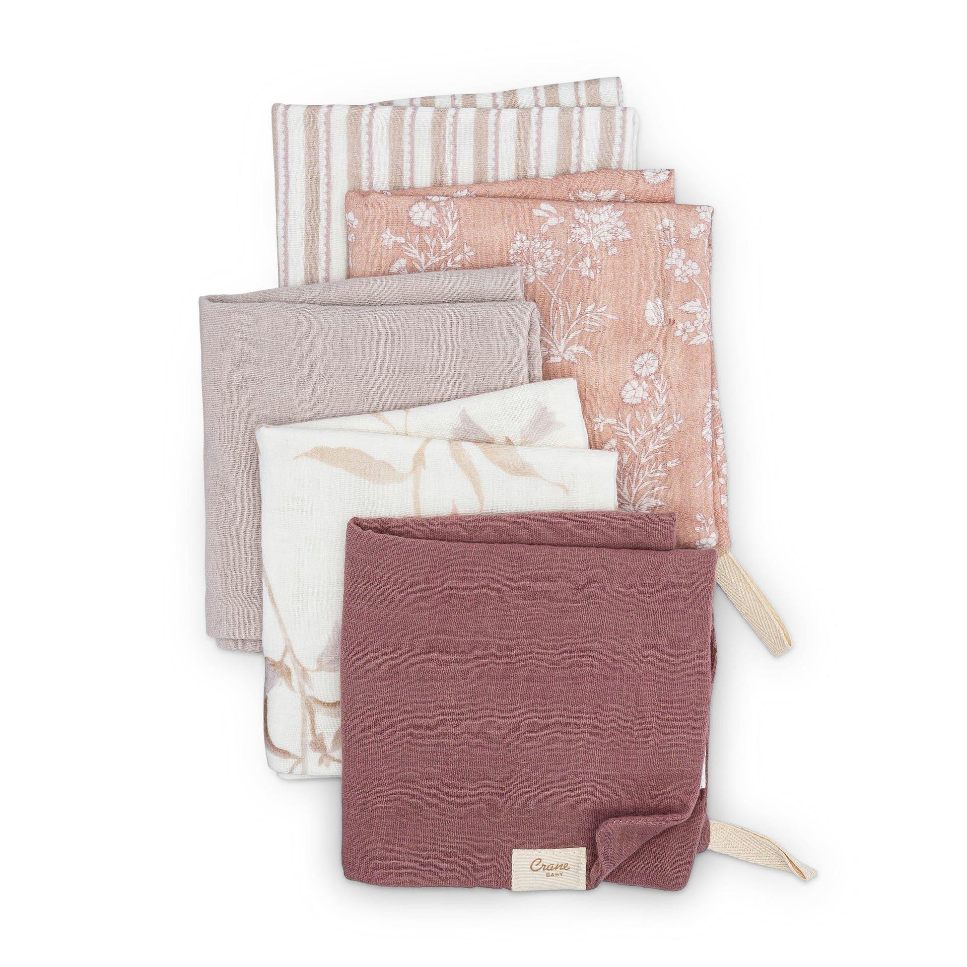 Violet Wildflower Cotton Washcloth (Set of 5) image number 2