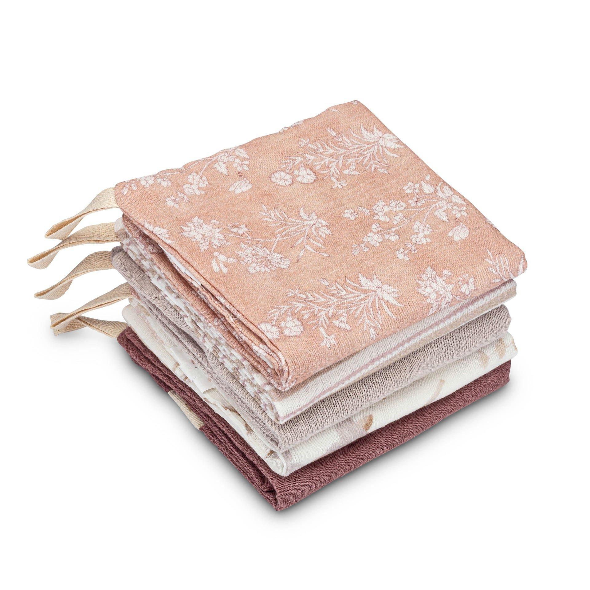 Violet Wildflower Cotton Washcloth (Set of 5) image number 1