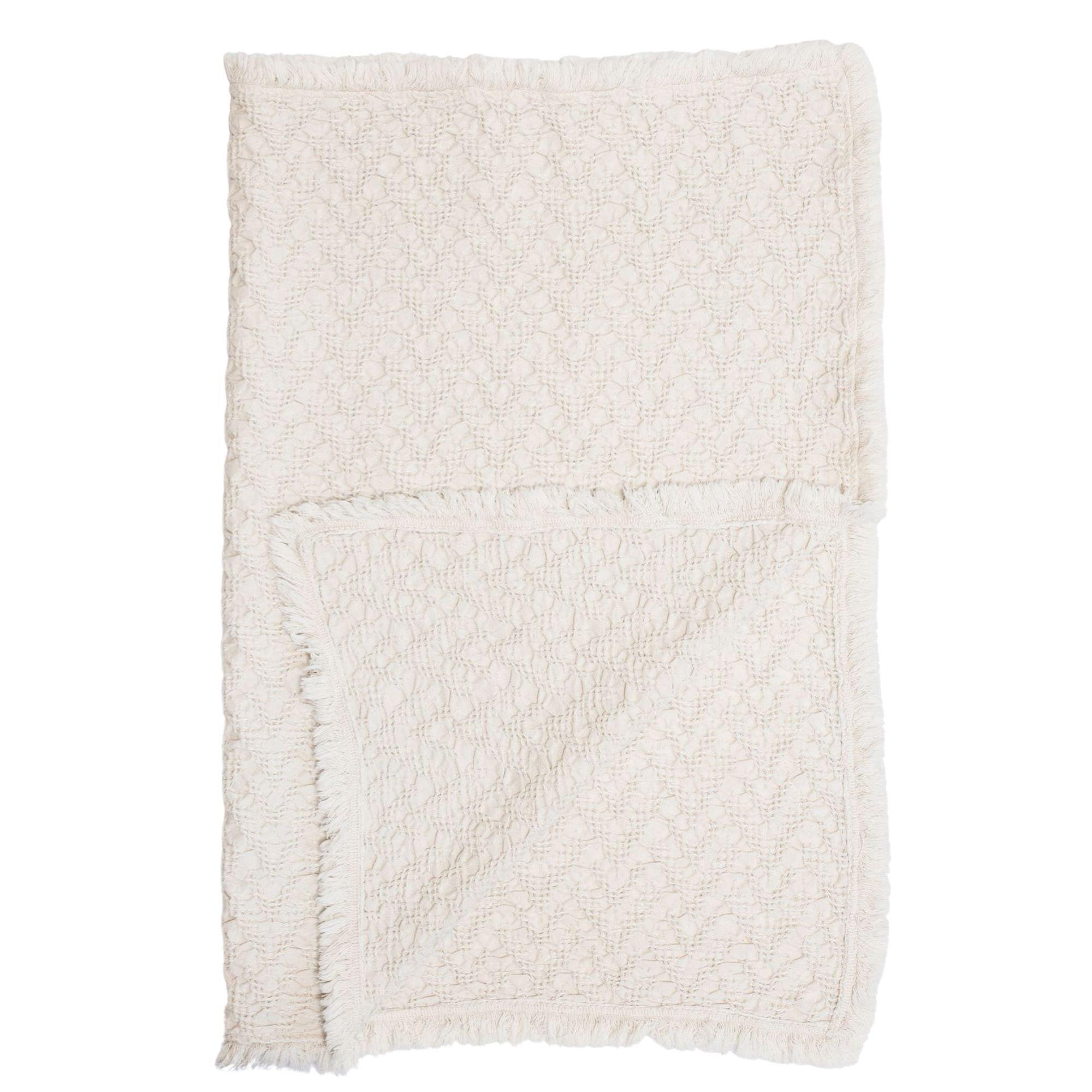 Oatmeal Boho Jacquard Knit Baby Blanket image number 0