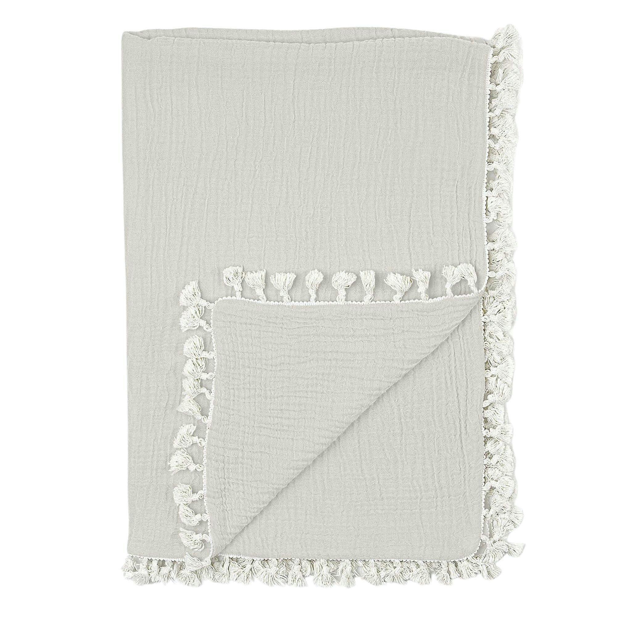 6-Layer Cotton Muslin Baby Blanket (Moonstone Grey) image number 0