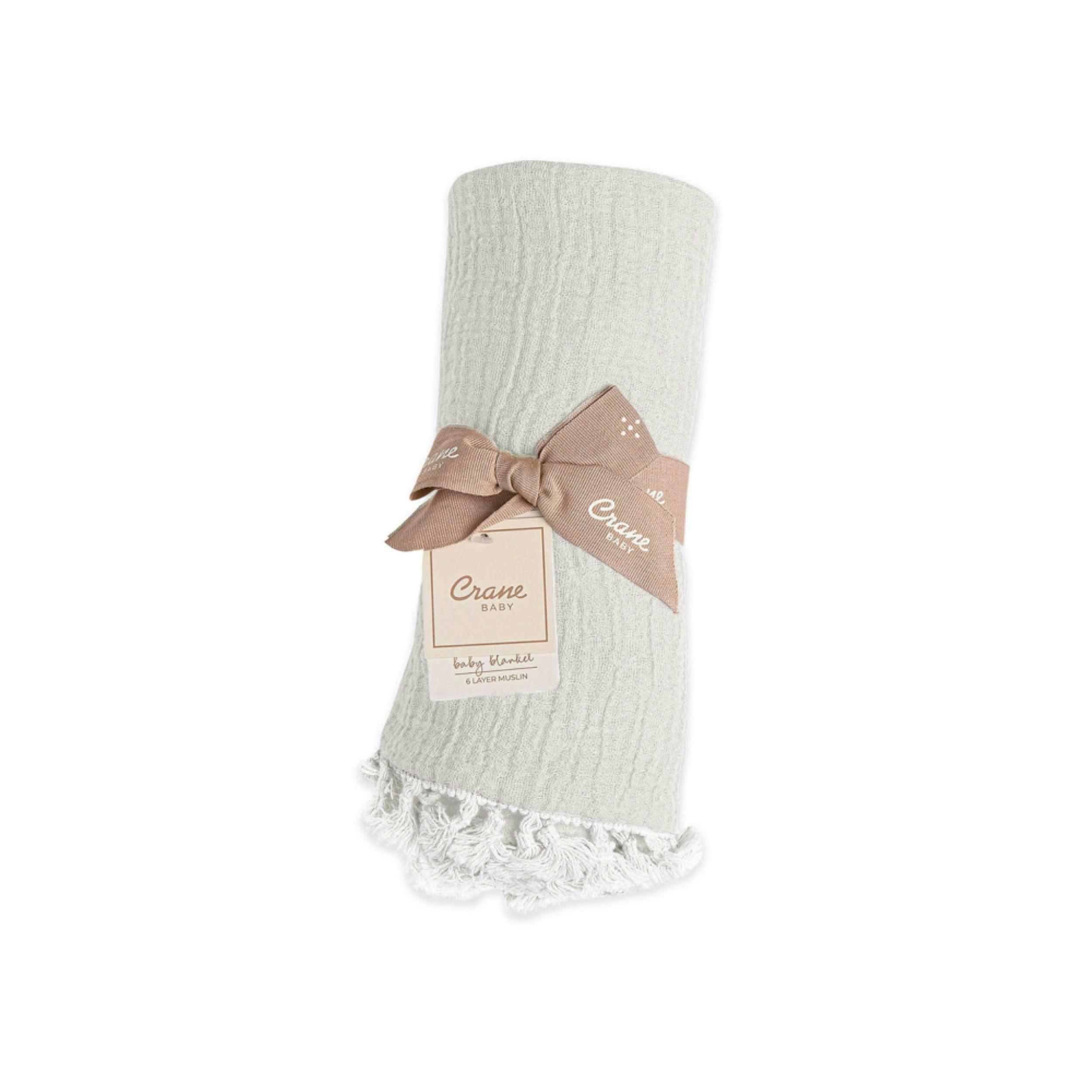 6-Layer Cotton Muslin Baby Blanket (Moonstone Grey) image number 2