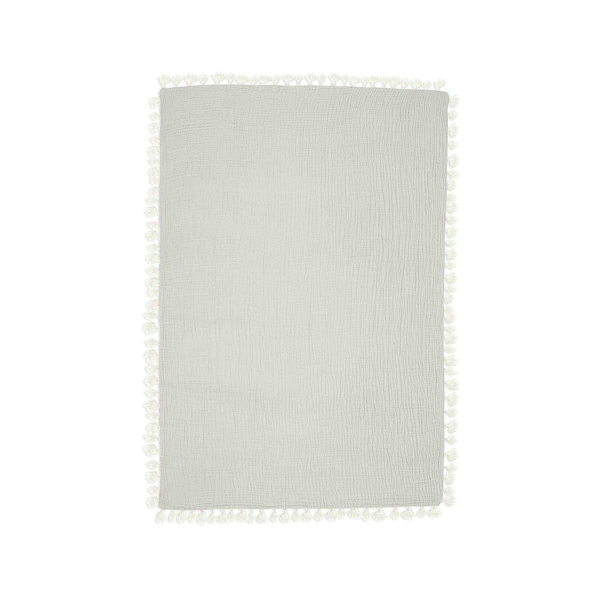 6-Layer Cotton Muslin Baby Blanket (Moonstone Grey) image number 3