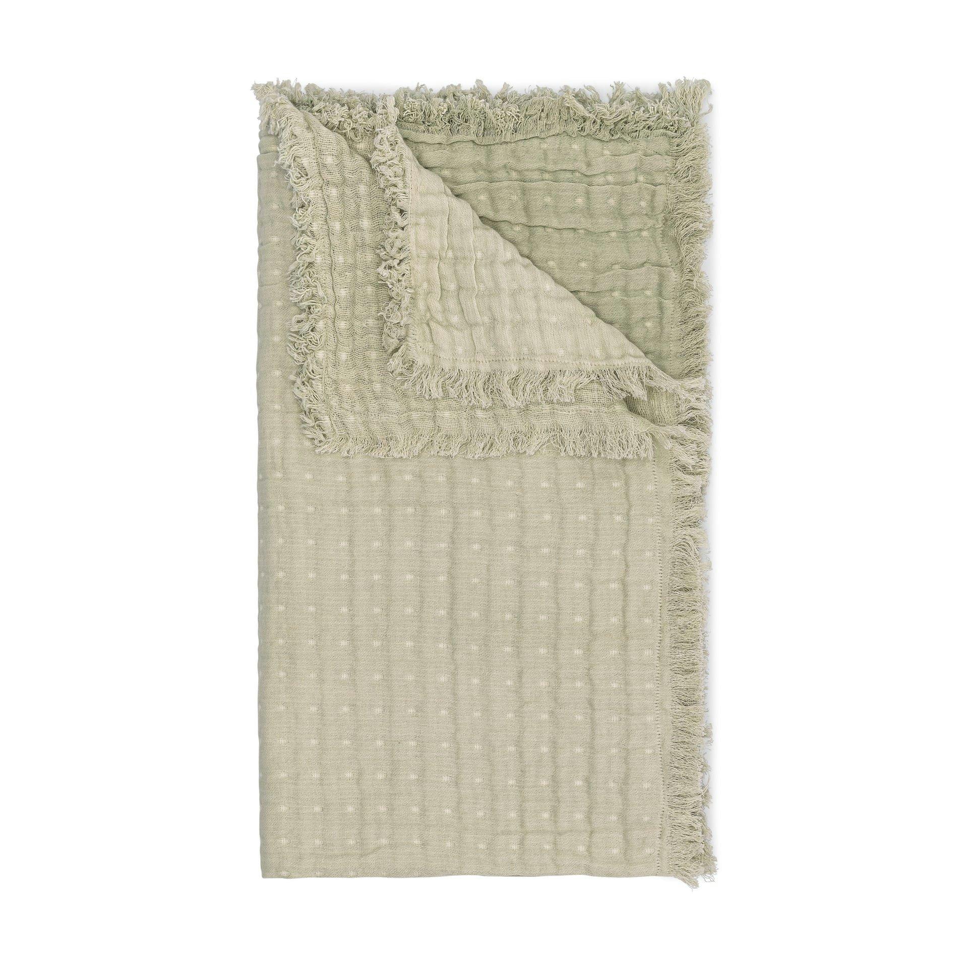 Multi-Layer Cotton Muslin Baby Blanket (Sage Green Ombre)