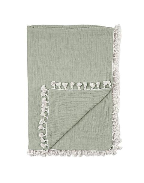 6-Layer Cotton Muslin Baby Blanket (Green Fern)