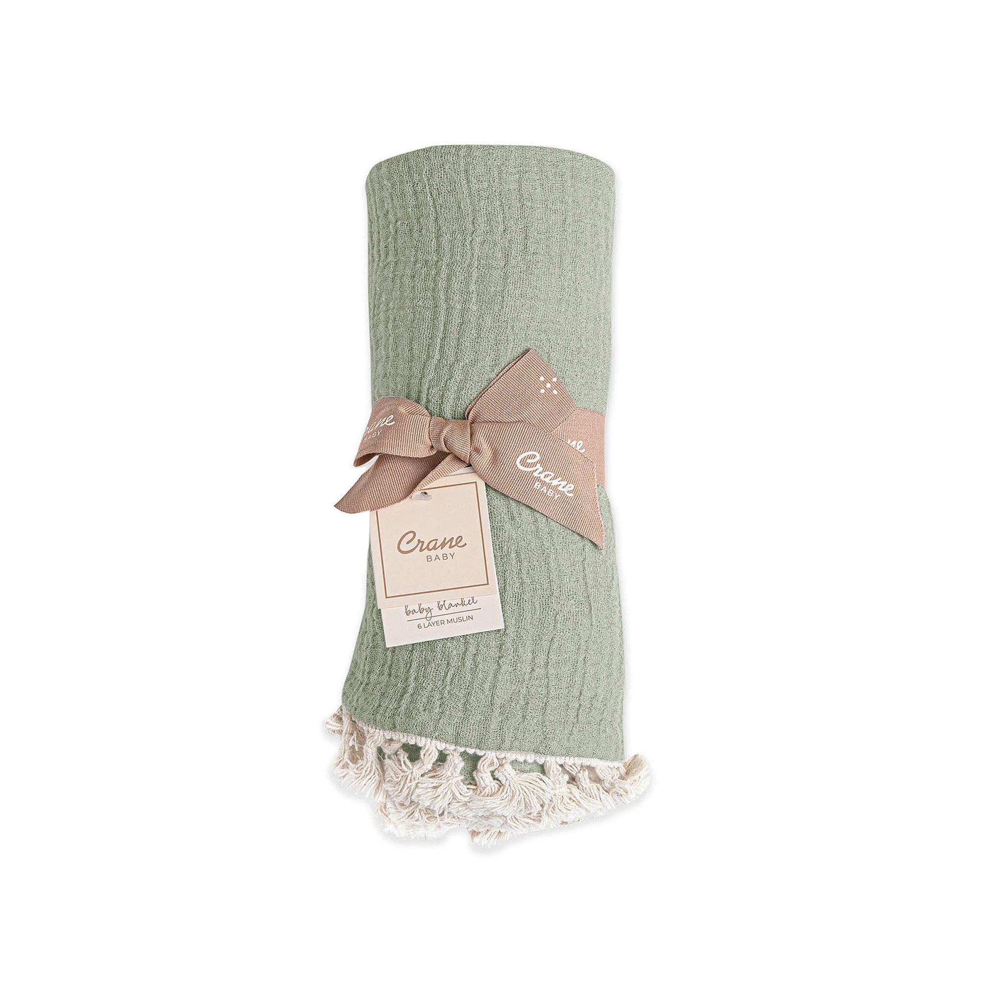 6-Layer Cotton Muslin Baby Blanket (Green Fern) image number 3