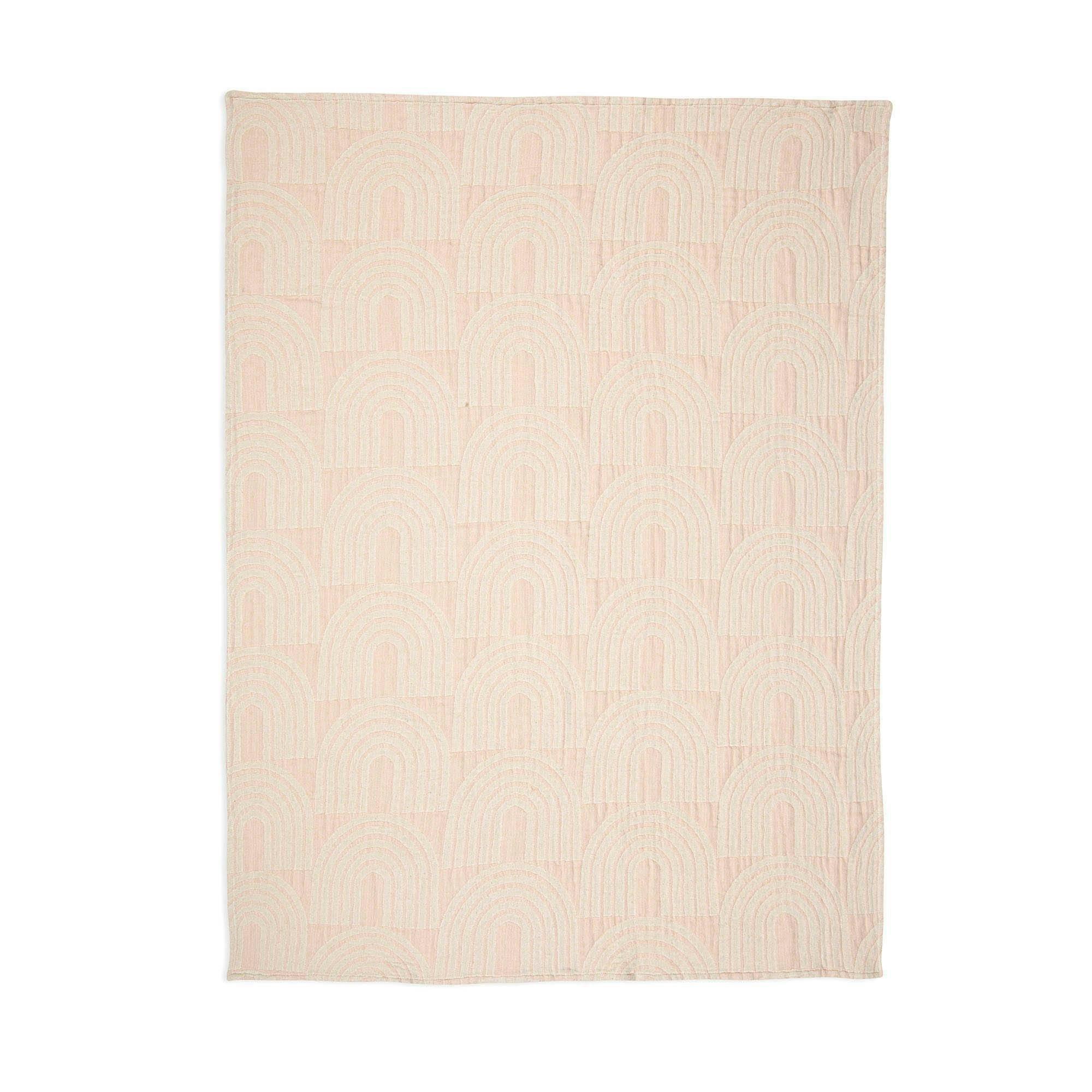 Cotton Jacquard Baby Blanket (Pink Rainbow) image number 1
