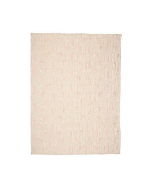 Cotton Jacquard Baby Blanket (Pink Rainbow)