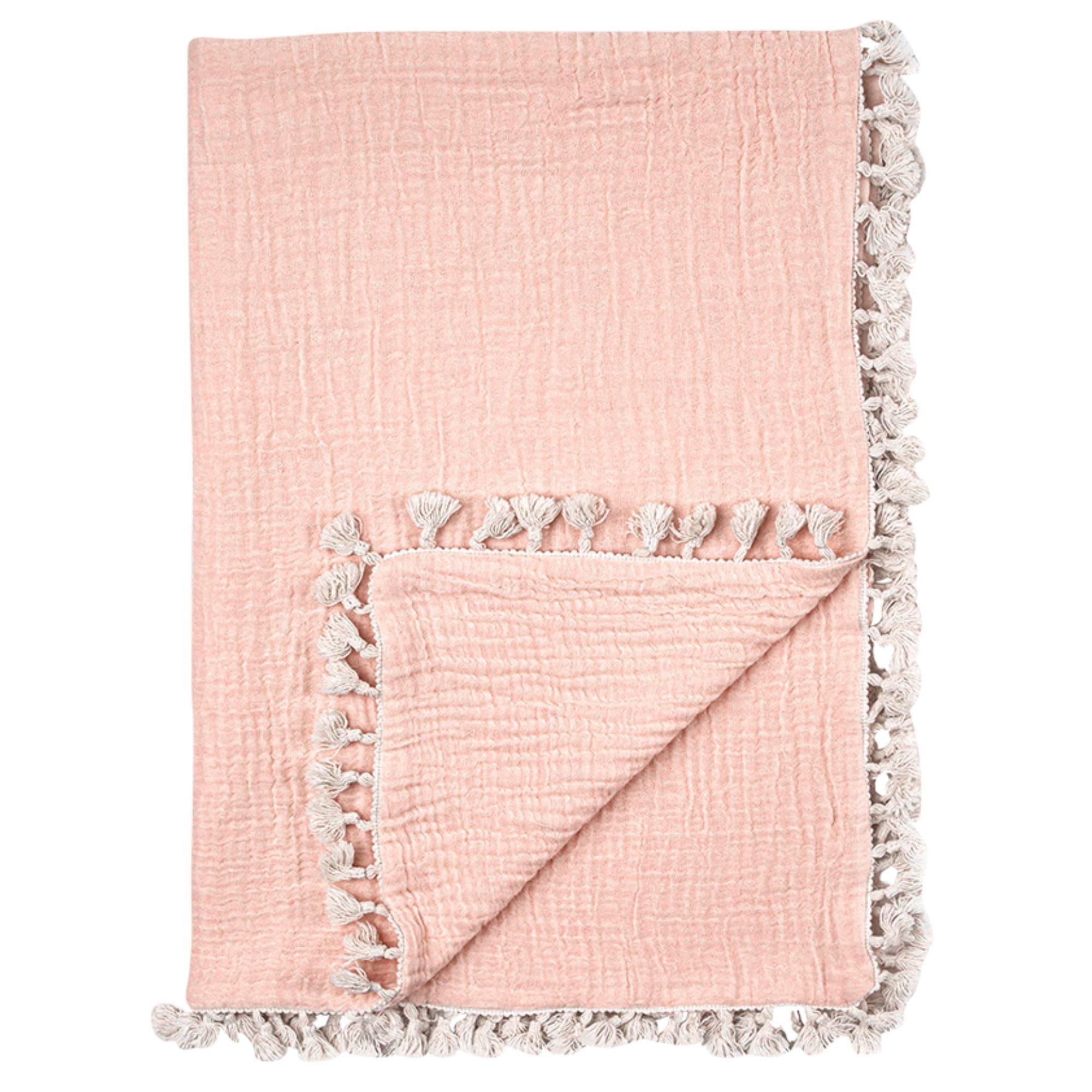 6-Layer Cotton Muslin Baby Blanket (Rose Pink) image number 0