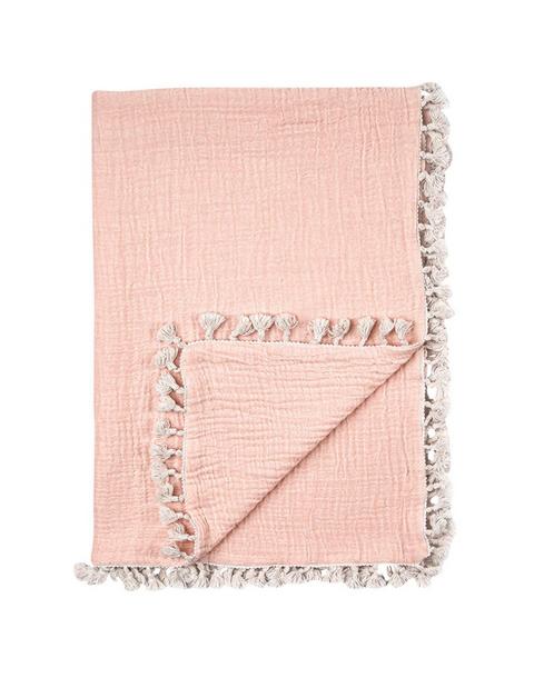 6-Layer Cotton Muslin Baby Blanket (Rose Pink)