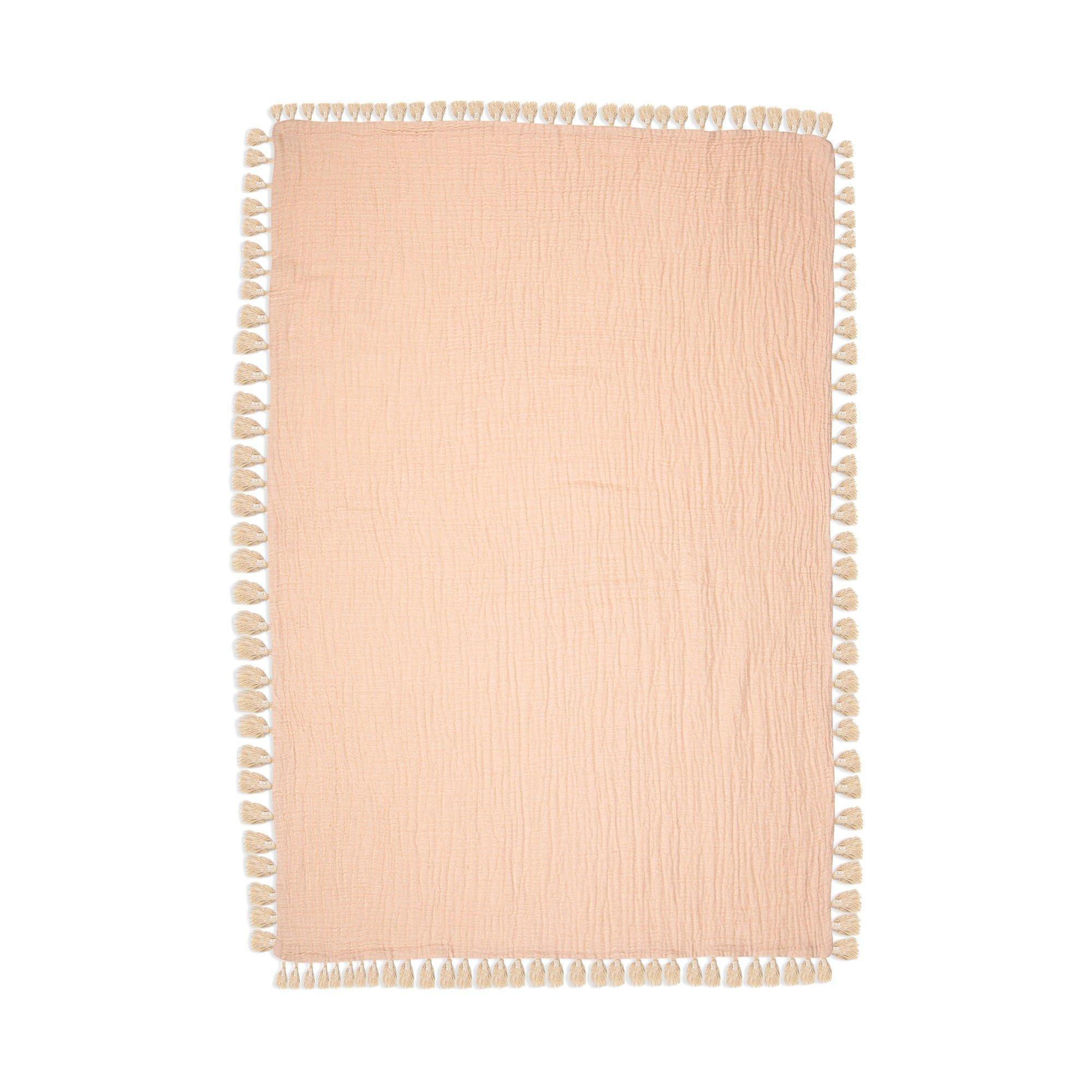 6-Layer Cotton Muslin Baby Blanket (Rose Pink) image number 2