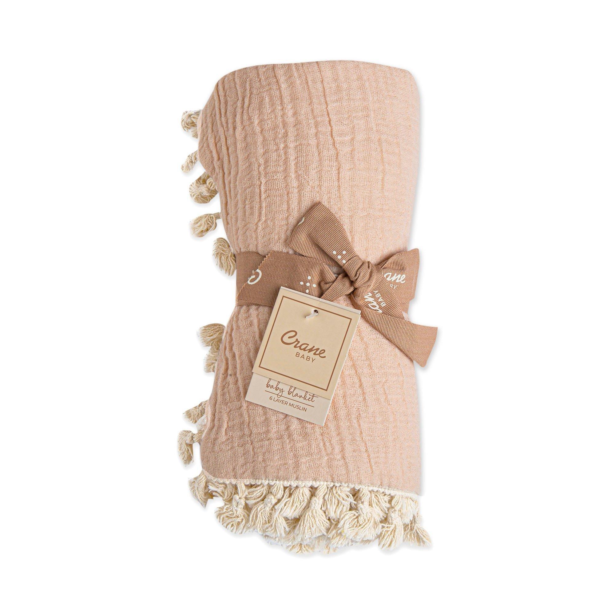 6-Layer Cotton Muslin Baby Blanket (Rose Pink) image number 3