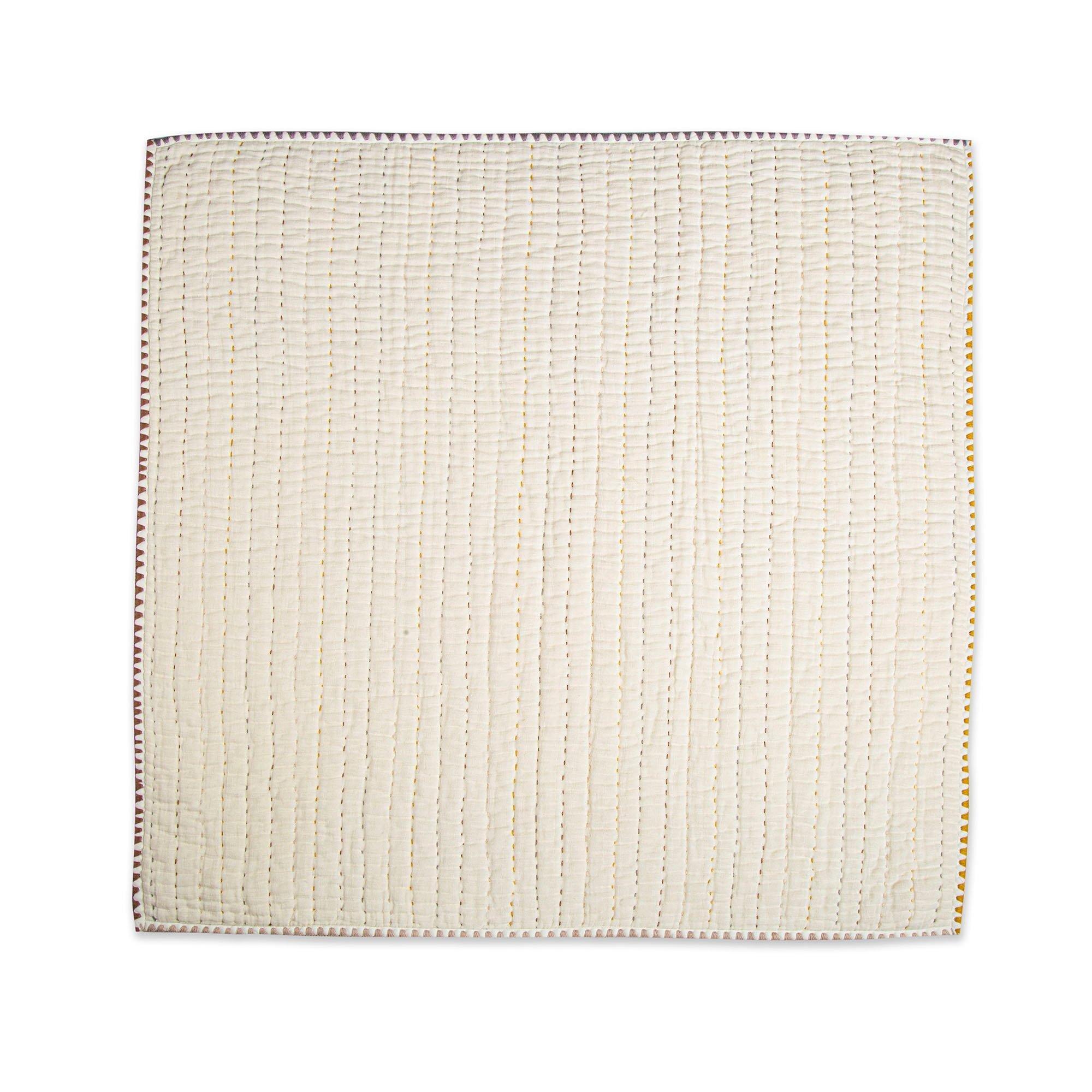 Kendi Beige Cotton Hand-Quilted Baby Blanket image number 2