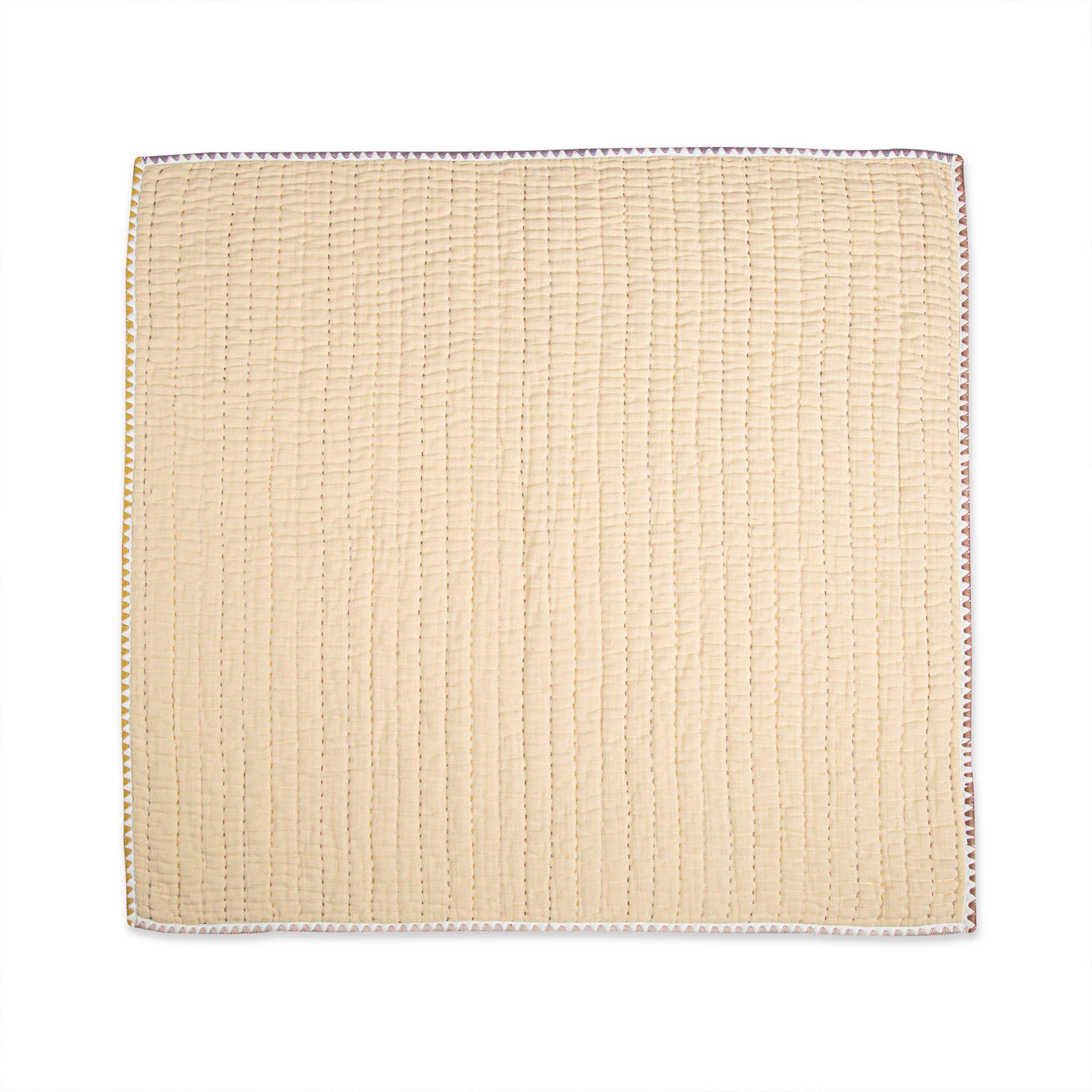 Kendi Beige Cotton Hand-Quilted Baby Blanket image number 1