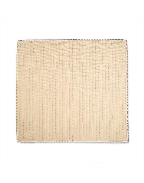 Kendi Beige Cotton Hand-Quilted Baby Blanket