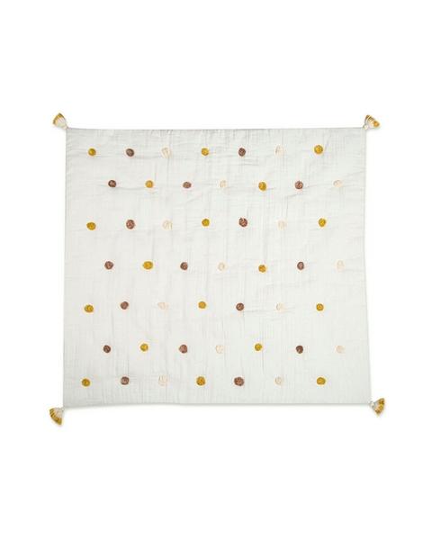 Kendi Cotton Muslin Pom Pom Baby Quilt
