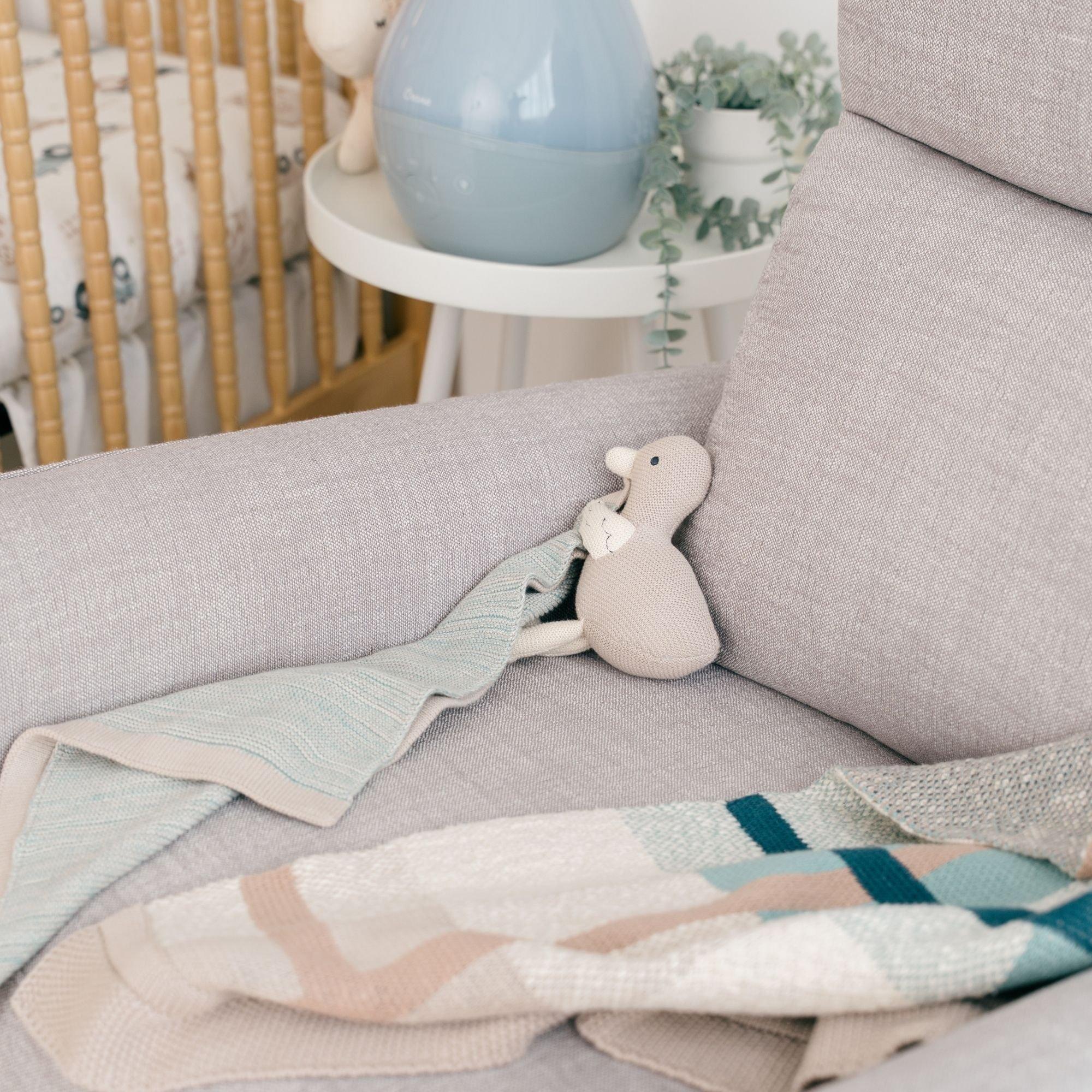 Charlie Farmhouse Knitted Lovey  Blanket (Georgie the Goose) image number 4
