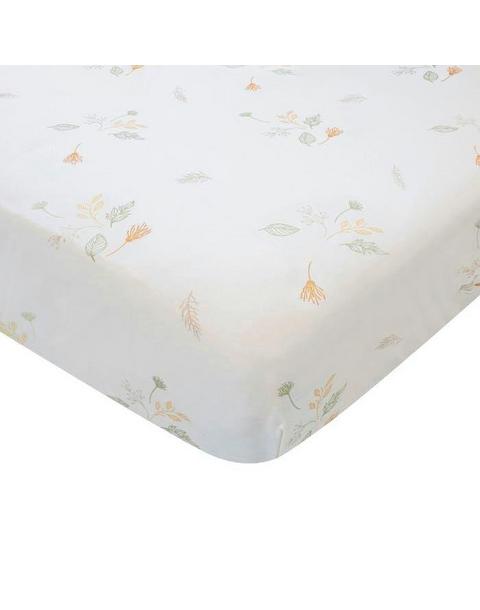 Willow Dainty Leaf Cotton Fitted Crib Sheet