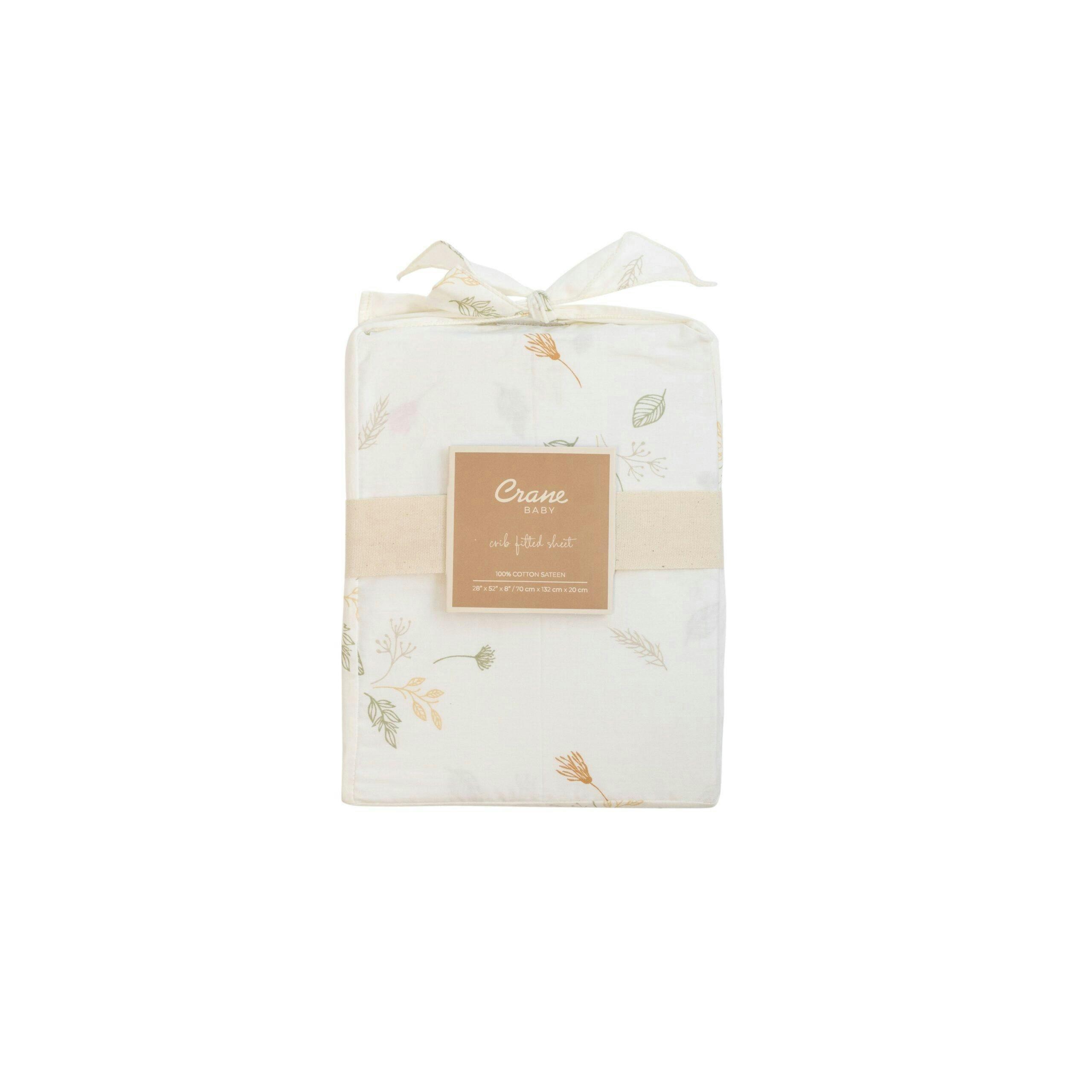 Willow Dainty Leaf Cotton Fitted Crib Sheet image number 2
