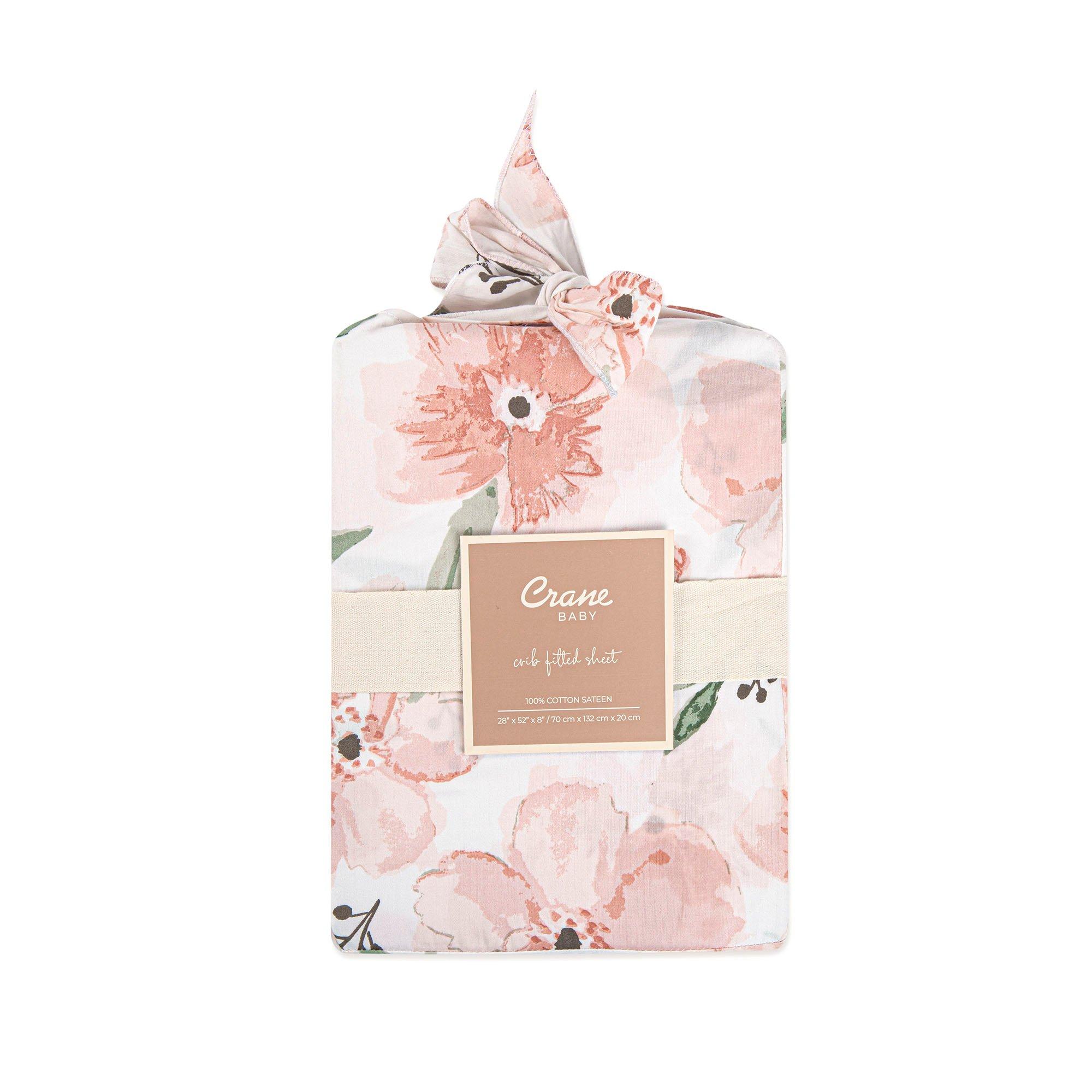 Parker Pink Floral Cotton Fitted Crib Sheet image number 3