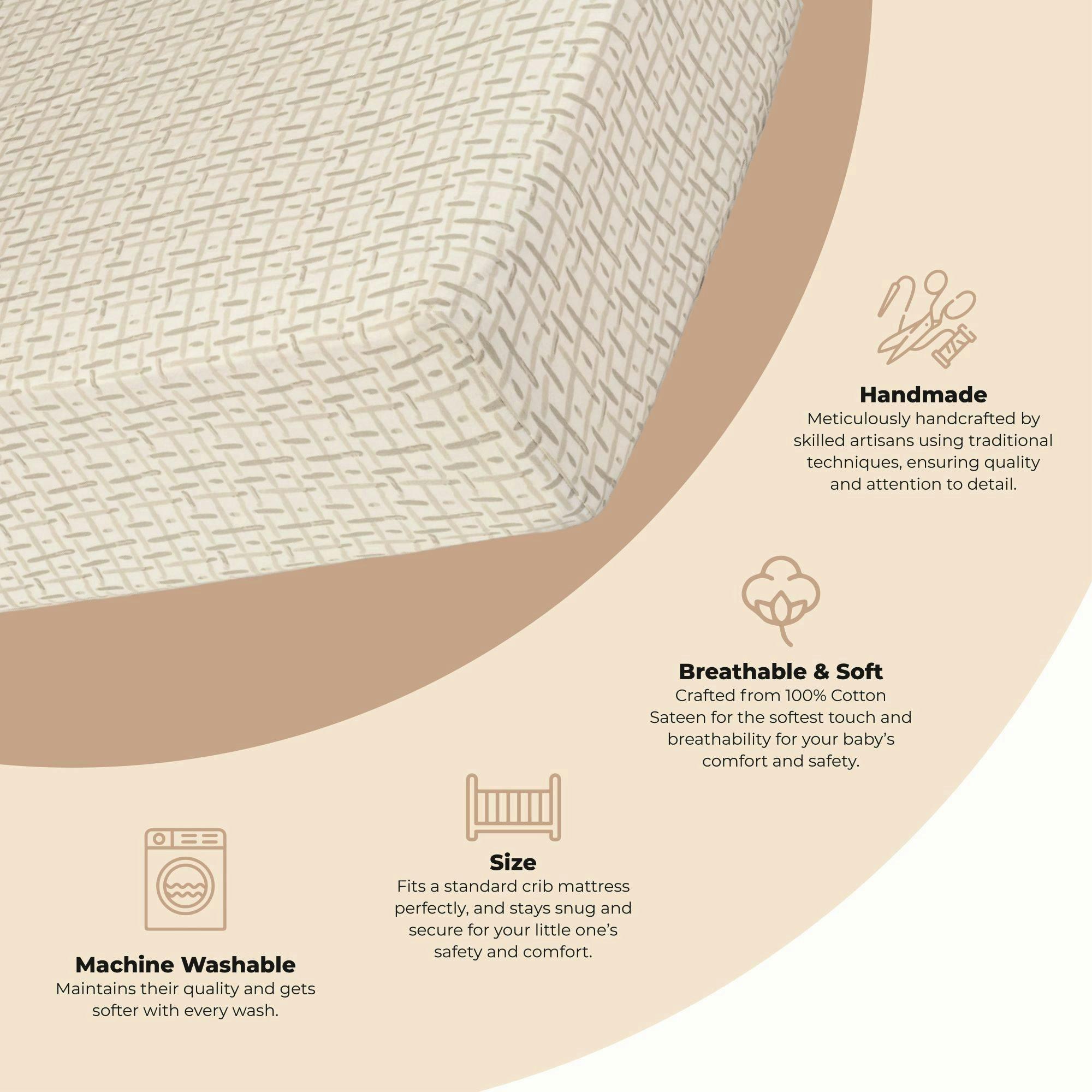 Cove Hashtag Cotton Fitted Crib Sheet image number 2