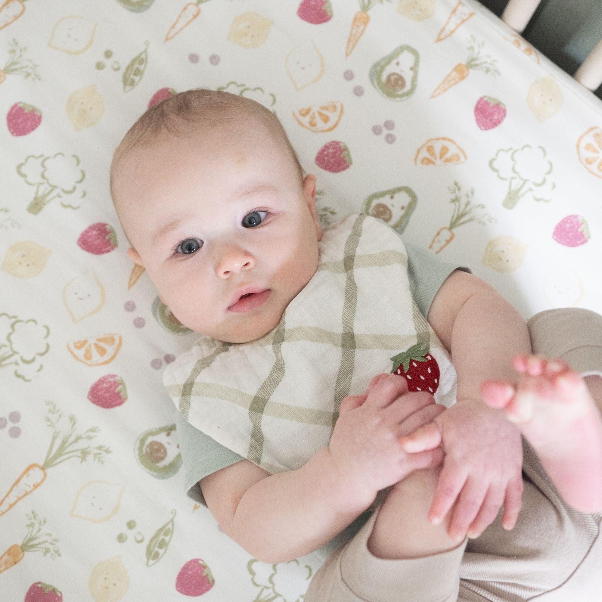 Clementine Fruits & Veggies Cotton Fitted Crib Sheet image number 3