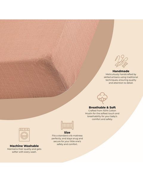 Kaleidoscope Copper Cotton Fitted Crib Sheet